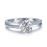 Classic Round Cut Moissanite Engagement Ring, Choose Your Stone Size and Metal