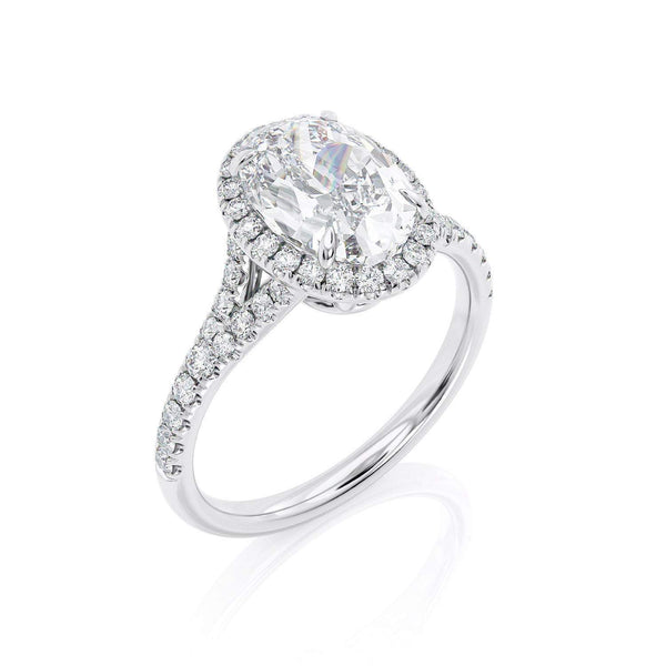 2.50ct Oval Cut Moissanite, Classic Engagement Ring, Available in White Gold or Platinum