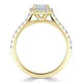 1.45ct Asscher Cut Moissanite Engagement Ring, Classic Halo, Available in White Gold, Platinum, Rose Gold or Yellow Gold