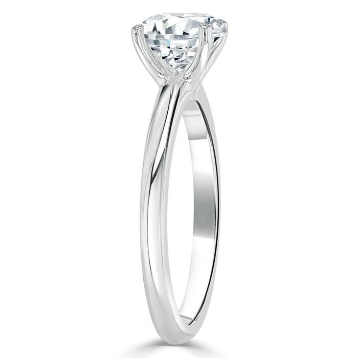 1.00ct  Round Cut Moissanite Engagement Ring, Classic Style,  Available in White Gold, Platinum, Rose Gold or Yellow Gold