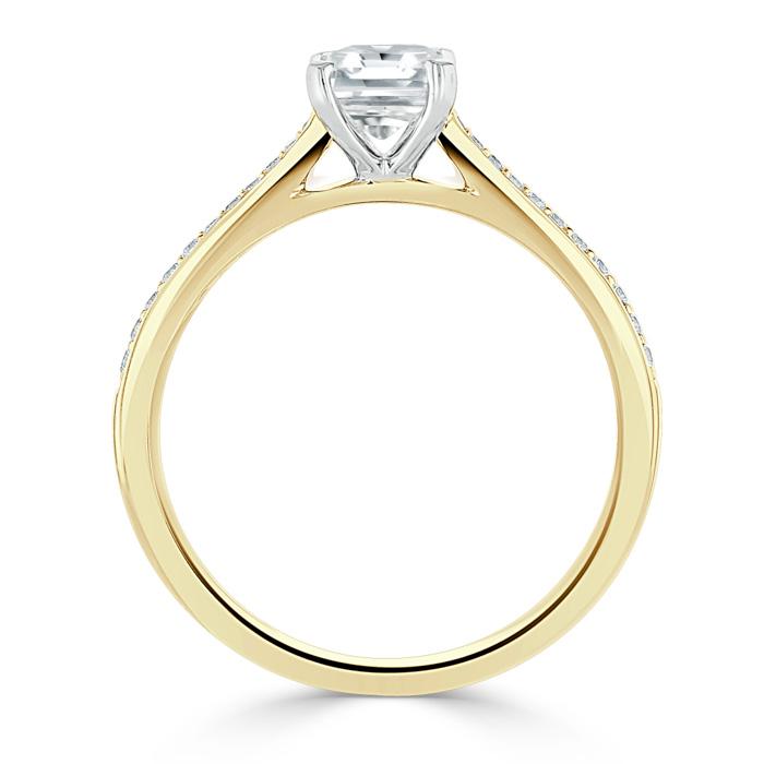 1.20ct Radiant Cut Moissanite Engagement Ring, Classic Style,  Available in White Gold, Platinum, Rose Gold or Yellow Gold