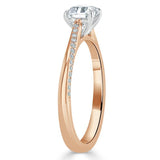 1.00ct Asscher Cut Moissanite Engagement Ring, Classic Style,  Available in White Gold, Platinum, Rose Gold or Yellow Gold