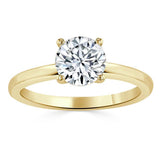 1.00ct  Round Cut Moissanite Engagement Ring, Classic Style,  Available in White Gold, Platinum, Rose Gold or Yellow Gold