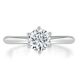 1.00ct  Round Cut Moissanite Engagement Ring, Classic Six Claw,  Available in White Gold, Platinum, Rose Gold or Yellow Gold