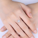 1.00ct Moissanite Engagement Ring, Classic Six Claw with Plain Band, Sterling Silver & Platinum