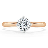 1.00ct  Round Cut Moissanite Engagement Ring, Classic Six Claw,  Available in White Gold, Platinum, Rose Gold or Yellow Gold