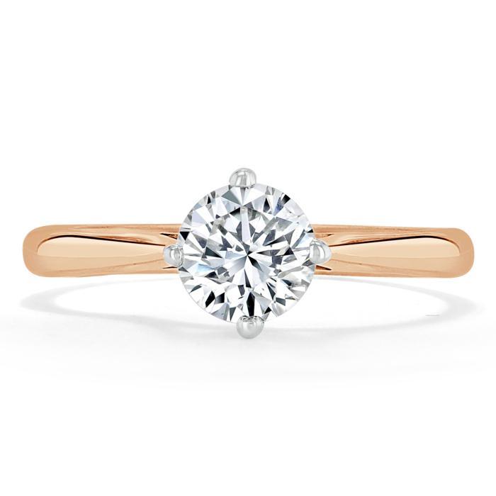 1.00ct  Round Cut Moissanite Engagement Ring, Classic Six Claw,  Available in White Gold, Platinum, Rose Gold or Yellow Gold