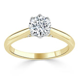 1.00ct  Round Cut Moissanite Engagement Ring, Classic Six Claw,  Available in White Gold, Platinum, Rose Gold or Yellow Gold