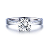 1.00ct Classic Round Cut Moissanite Engagement Ring, Available in White Gold or Platinum