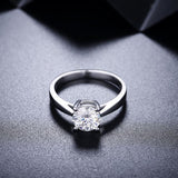 1.00ct Classic Round Cut Moissanite Engagement Ring, Available in White Gold or Platinum