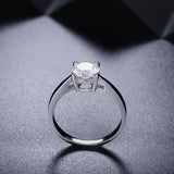 1.00ct Classic Round Cut Moissanite Engagement Ring, Available in White Gold or Platinum