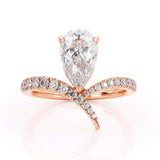 1.75ct Pear Cut Moissanite Engagement Ring, Vintage Boho Design, Available in Rose Gold, White Gold or Yellow Gold