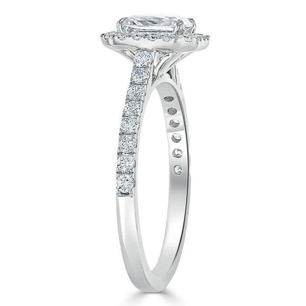 1.45ct Radiant Cut Moissanite Engagement Ring, Classic Style,  Available in White Gold, Platinum, Rose Gold or Yellow Gold