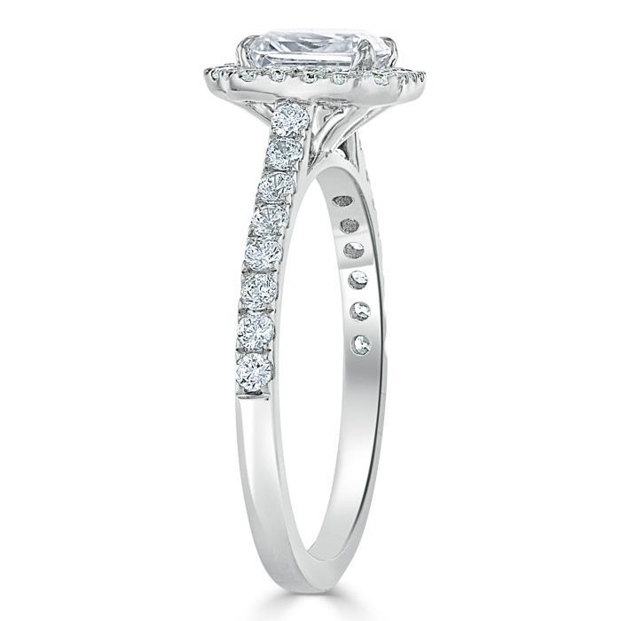 1.45ct Radiant Cut Moissanite Engagement Ring, Classic Style,  Available in White Gold, Platinum, Rose Gold or Yellow Gold