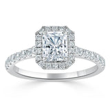 1.45ct Radiant Cut Moissanite Engagement Ring, Classic Style,  Available in White Gold, Platinum, Rose Gold or Yellow Gold