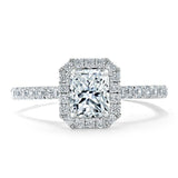 1.45ct Radiant Cut Moissanite Engagement Ring, Classic Style,  Available in White Gold, Platinum, Rose Gold or Yellow Gold