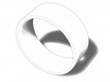 Flat Court Shaped Wedding Band, Polished Finish, Choose Your Metal & Width