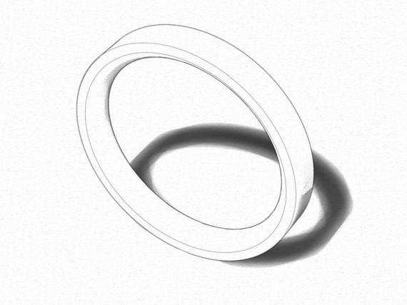 Flat Court Shaped Wedding Band, Polished Finish, Choose Your Metal & Width