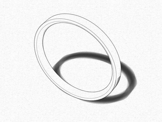 Flat Court Shaped Wedding Band, Polished Finish, Choose Your Metal & Width