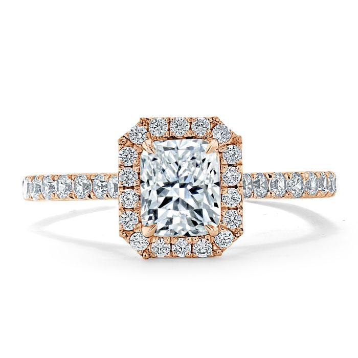 1.45ct Radiant Cut Moissanite Engagement Ring, Classic Style,  Available in White Gold, Platinum, Rose Gold or Yellow Gold