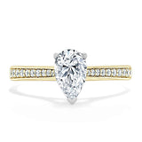 1.20ct Pear Cut Moissanite Engagement Ring, Classic Style, Available in White Gold, Platinum, Rose Gold or Yellow Gold