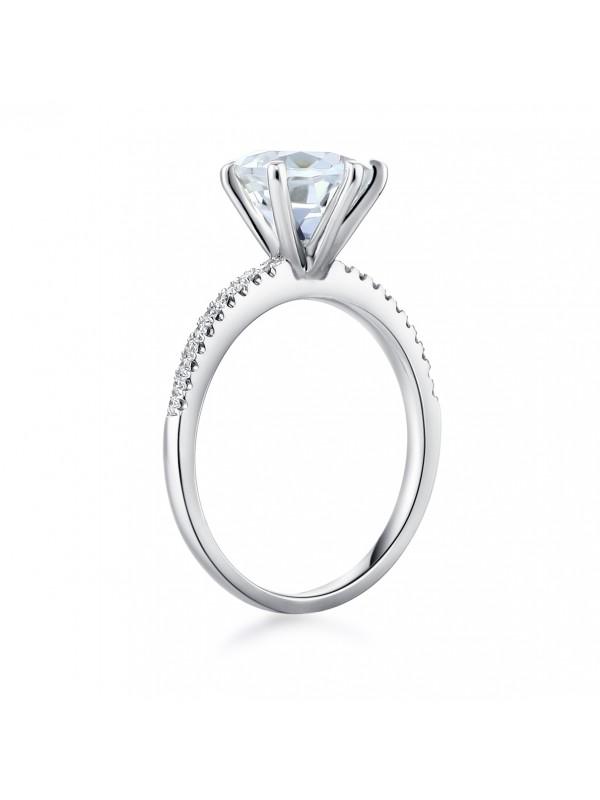 2.00ct White Topaz and Diamond Enagagement Ring, Vintage Inspired, Available in 14kt or 18Kt White, Yellow or Rose Gold