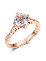 1.20ct Rose Gold, White Topaz Enagagement Ring, Available in 14kt or 18Kt White, Yellow or Rose Gold