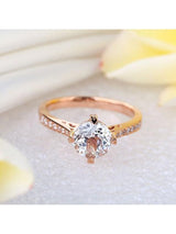 1.20ct Rose Gold, White Topaz Enagagement Ring, Available in 14kt or 18Kt White, Yellow or Rose Gold