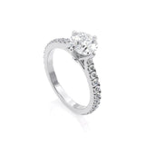 1.00ct Round Cut Moissanite Engagement Ring, 14Kt 585 White Gold