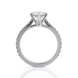 1.00ct Round Cut Moissanite Engagement Ring, 14Kt 585 White Gold