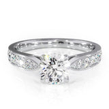 1.00ct Round Cut Moissanite Engagement Ring, 14Kt 585 White Gold