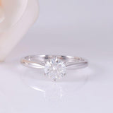 1.00ct Classic Round Cut Moissanite Engagement Ring, Available in White Gold or Platinum