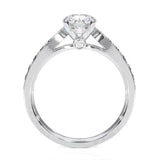 1.00ct Round Cut Moissanite Engagement Ring, 14Kt 585 White Gold