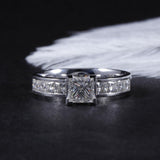 0.75ct Princess Cut Moissanite, Classic Engagement Ring, 14Kt 585 White Gold