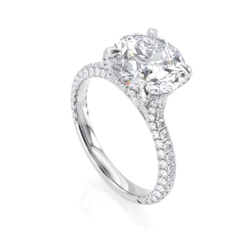 2.00ct Round Cut Moissanite Engagement Ring & Wedding Band Set, 14Kt 585 White Gold