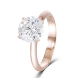 2.50ct Round Cut Moissanite, Classic Engagement Ring, 14Kt 585 Rose Gold