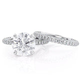 2.00ct Round Cut Moissanite Engagement Ring & Wedding Band Set, 14Kt 585 White Gold