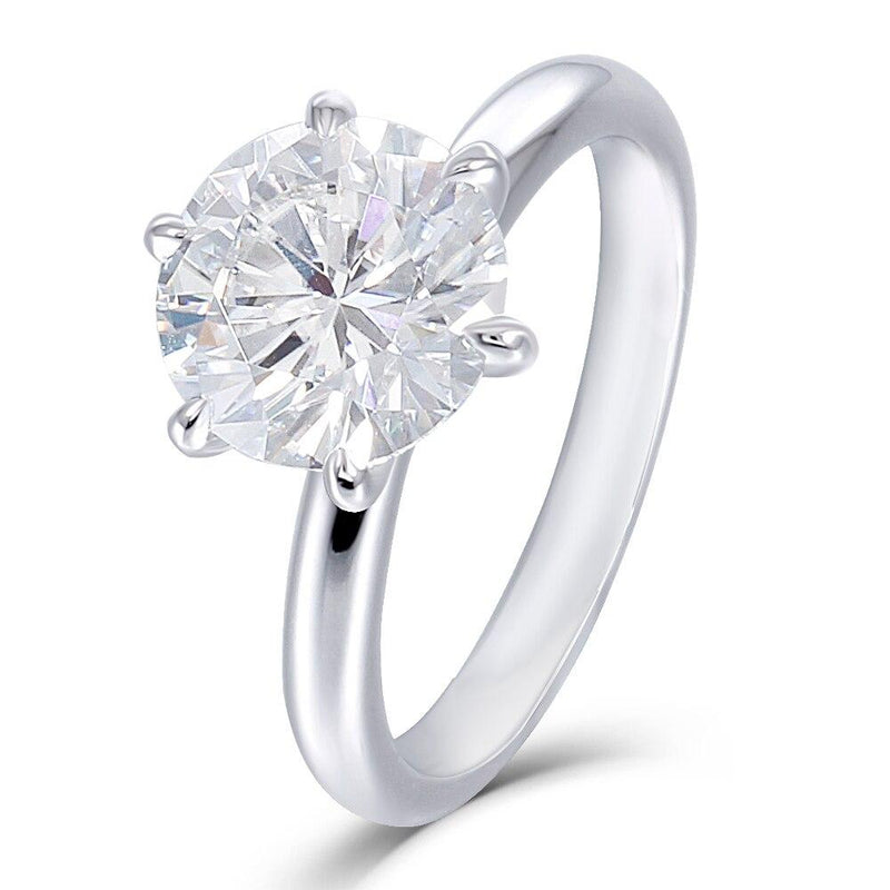 1.50ct Round Cut Moissanite Engagement Ring, Available in White Gold or Platinum