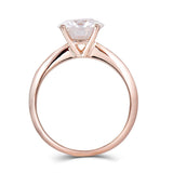 2.50ct Round Cut Moissanite, Classic Engagement Ring, 14Kt 585 Rose Gold