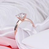 2.50ct Round Cut Moissanite, Classic Engagement Ring, 14Kt 585 Rose Gold