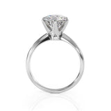 1.00ct Round Cut Moissanite Engagement Ring, Classic Design, 14Kt 585 White Gold