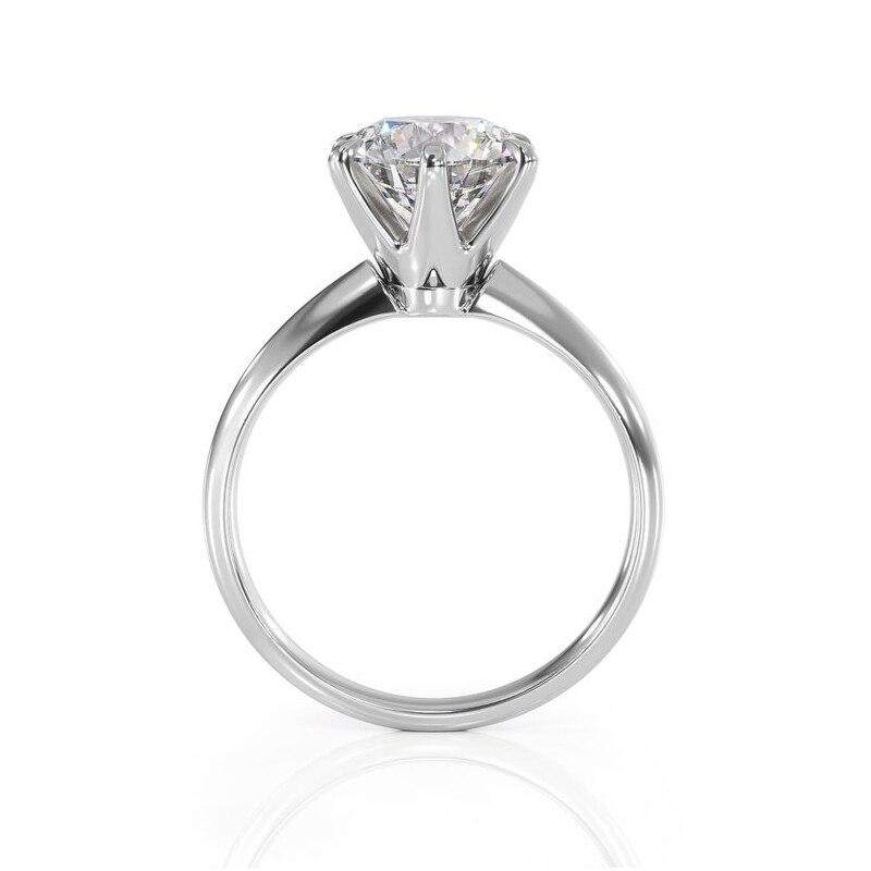 1.00ct Round Cut Moissanite Engagement Ring, Classic Design, 14Kt 585 White Gold