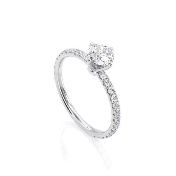 0.80ct Round Cut Moissanite Engagement Ring, 14Kt 585 White Gold