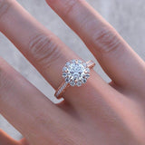 1.00ct Round Cut Moissanite Engagement Ring, Vintage Halo Design, 14Kt 585 Rose Gold