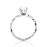 1.00ct Round Cut Moissanite Engagement Ring, 14Kt 585 White Gold