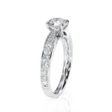 1.00ct Round Cut Moissanite Engagement Ring, 14Kt 585 White Gold