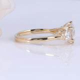 3.50ct Round Cut Moissanite Engagement Ring, Vintage Design, Available in 14Kt or 18Kt Yellow Gold