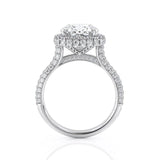 1.70ct Cushion Cut Moissanite Halo Engagement Ring, 14Kt 585 White Gold