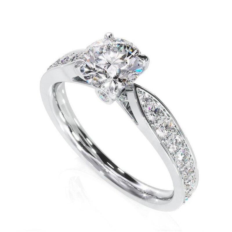 Lab-Diamond, Round Cut Engagement Ring, Choose Your Stone Size and Metal