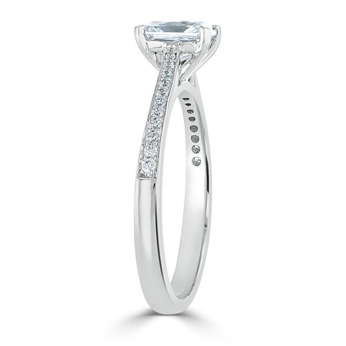 1.20ct Radiant Cut Moissanite Engagement Ring, Classic Style,  Available in White Gold, Platinum, Rose Gold or Yellow Gold